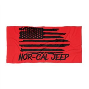 Red NOR-CAL JEEP Beach Towel